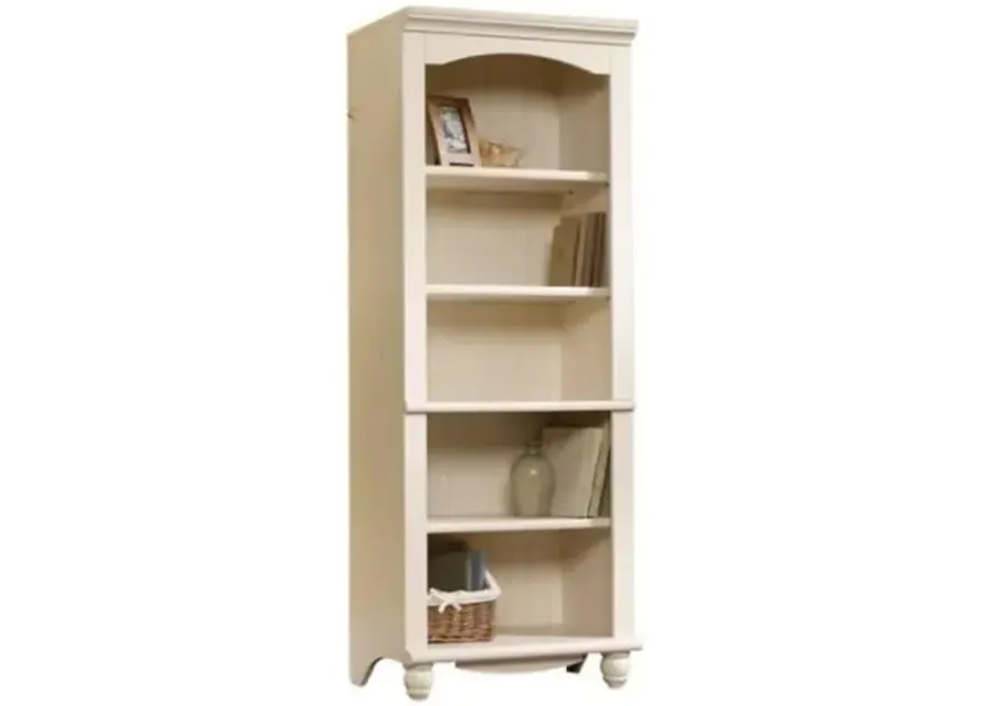 Sauder Harbor View Library/Book Shelf, L: 27.21" x W: 17.48" x H: 72.24-Antiqued White Finish 1 70972-sauder-harbor-view-library-book-shelf-l-27-21-x-w-17-48-x-h-72-24-antiqued-white-finish-1.webp