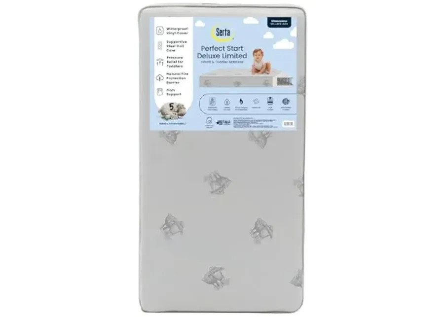 Serta Perfect Start Deluxe Limited Dual Sided Baby Crib Mattress and Toddler Mattress, GREENGUARD Gold Certified, Firm Support, Waterproof, 7 Year Warranty, Made in USA-Deluxe Limited Mattress