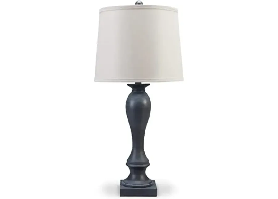 Signature Design by Ashley Samland 28.38" Traditional Metal Table Lamp Set with USB Port, 2 Count, White & Gray-5.63