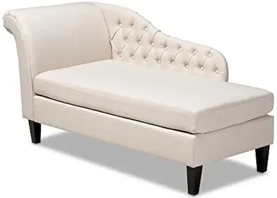 Baxton Studio Chaise, Beige-Beige