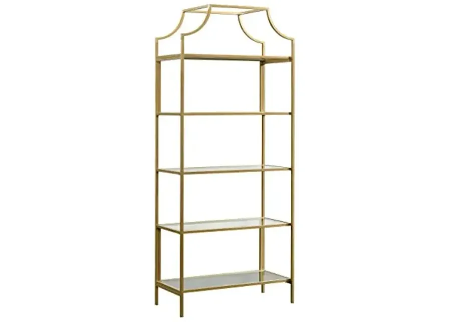 Sauder 424974 Curiod Bookcase, Satin Gold-Satin Gold