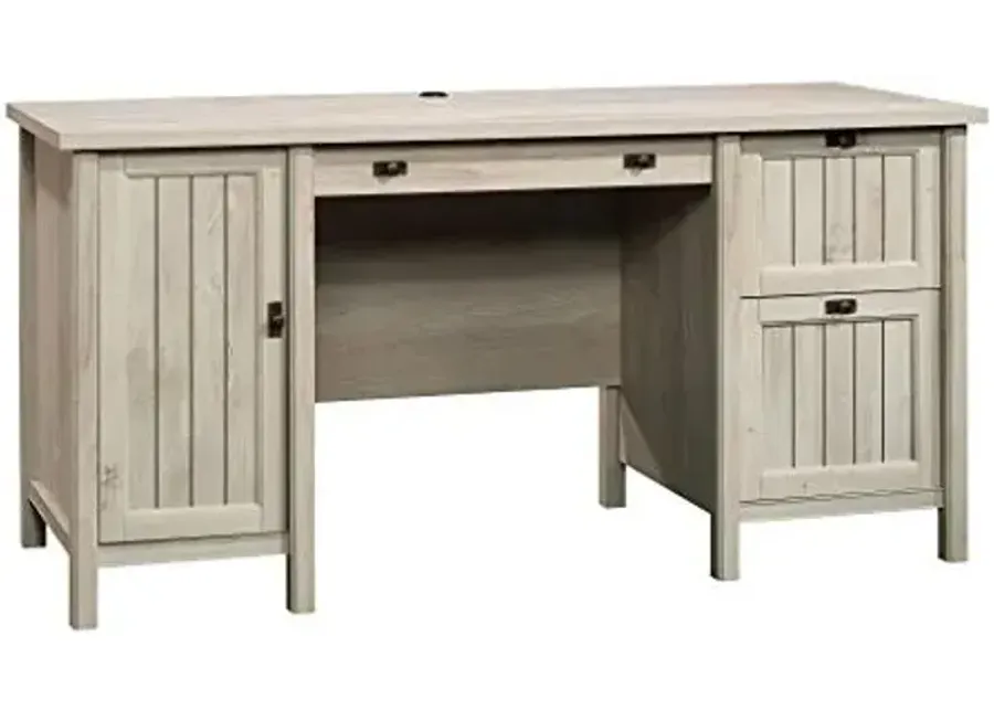 Sauder Costa Computer Storage Drawers, Home Office Desk, L: 59.06" x W: 23.31" x H: 30.00\-Chalked Chestnut Finish