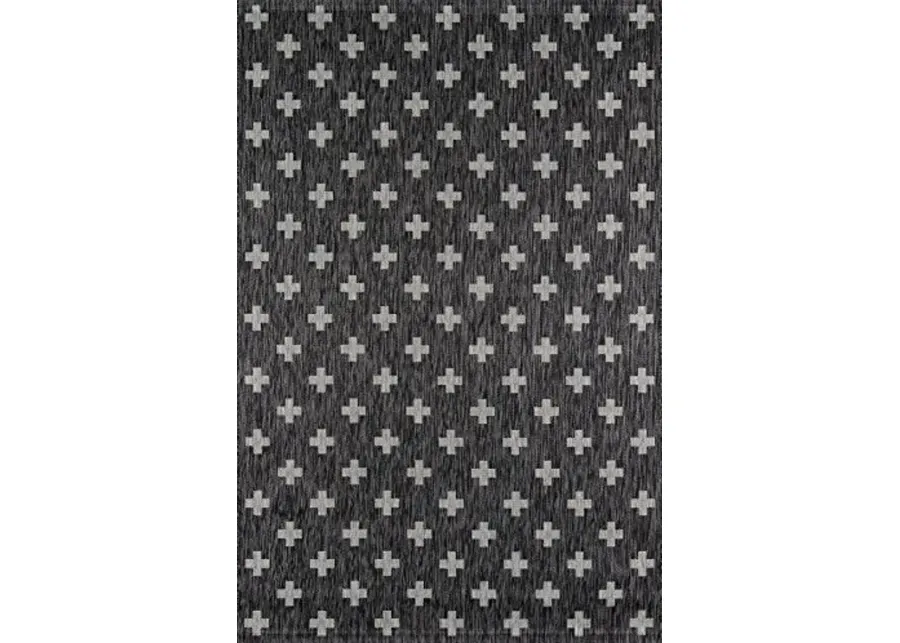 Novogratz by Momeni Villa Collection Umbria Indoor/Outdoor Area Rug, Charcoal, 3'3" x 5'0" Size Mat for Living Room, Bedroom, Dining Room, Nursery, Hallways, and Home Office-Charcoal