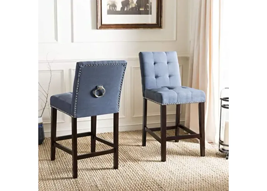 Safavieh Nikita Counter Stool, Navy/Espresso-19
