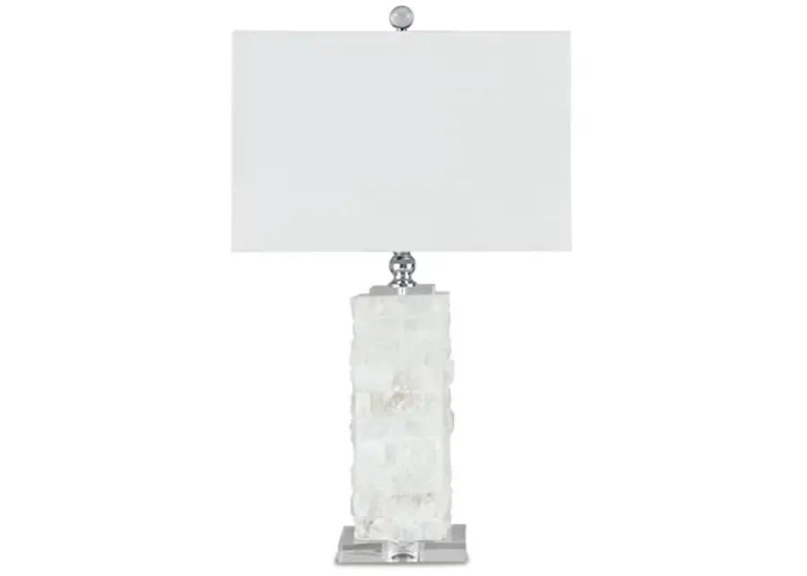 Signature Design by Ashley Malise Contemporary 27" Alabaster & Acrylic Table Lamp, White-White