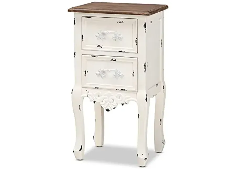 Baxton Studio Levron Classic and Traditional Two-Tone Walnut Brown and Antique White Finished Wood 2-Drawer End Table-Walnut Brown, Antique White 1 71994-baxton-studio-levron-classic-and-traditional-two-tone-walnut-brown-and-antique-white-finished-wood-2-drawer-end-table-walnut-brown-antique-white-1.webp