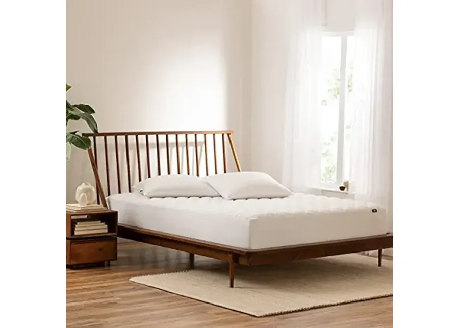 SERTA Power Clean Triple Action Quilted Soft Waterproof Mattress Pad Protector, Moisture Wicking Protection with 15" Deep Pocket, California King, White-White