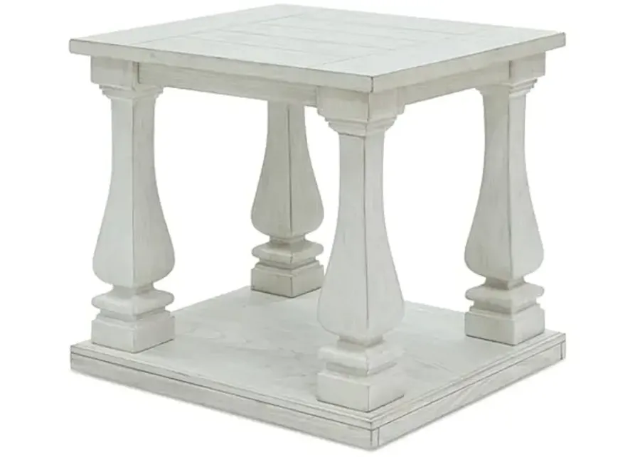 Signature Design by Ashley Arlendyne Traditional Oversized End Table with Open Lower Shelf, Antique White-Antique White