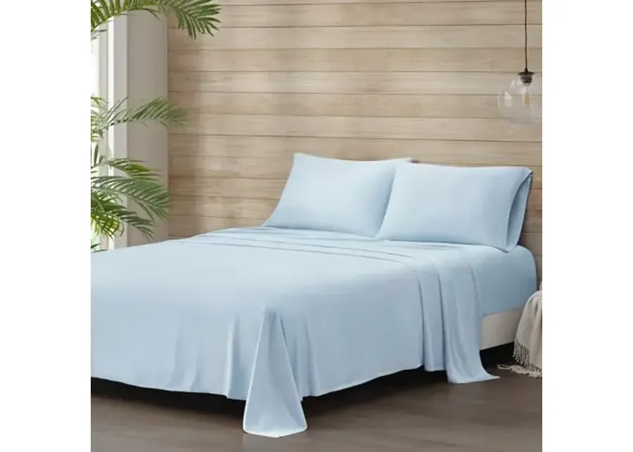 Beautyrest Tencel Polyester Blend Sheet Set with Blue Finish BR20-3896-66
