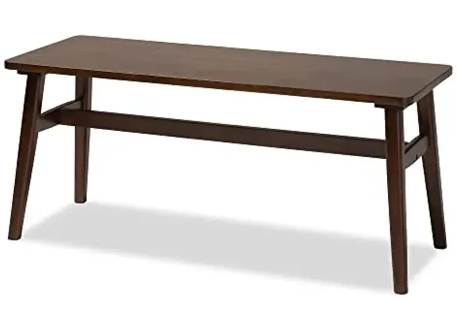 Baxton Studio Boyer Bench, One Size, Dark Brown-Dark Brown