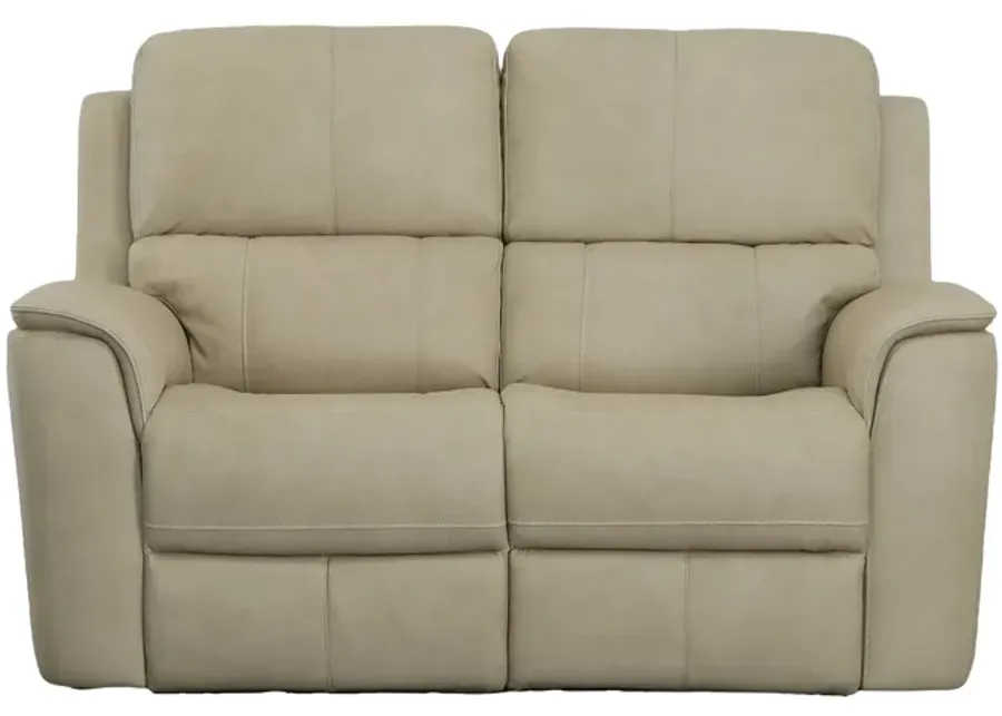 Oliver Beige Leather Triple Power Reclining Loveseat-63