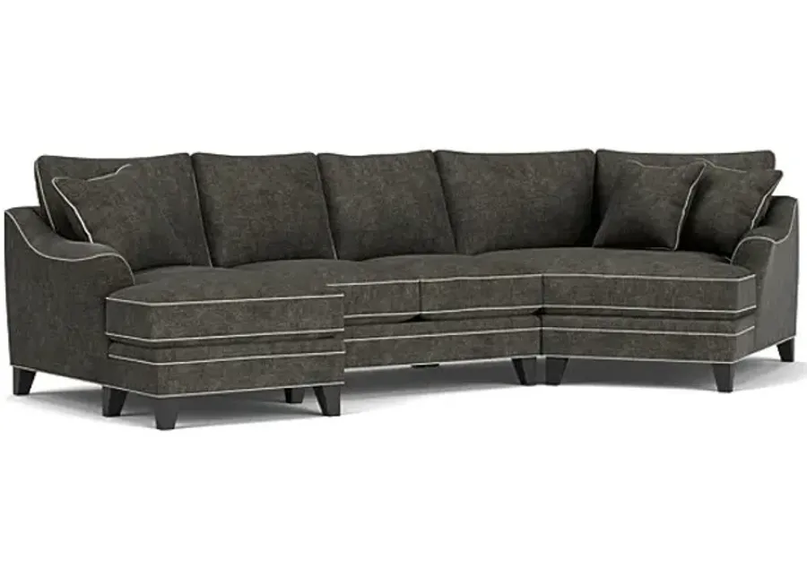 Demi Charcoal 3-Piece Sectional with Right Arm Facing Cuddler-157