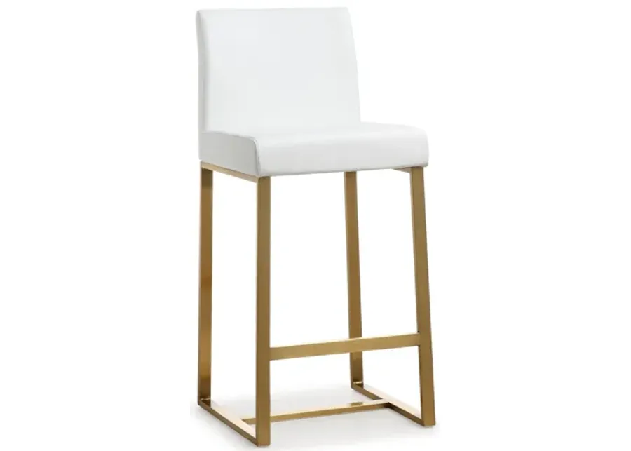 Denmark White Gold Steel Counter Stool (Set of 2)-16