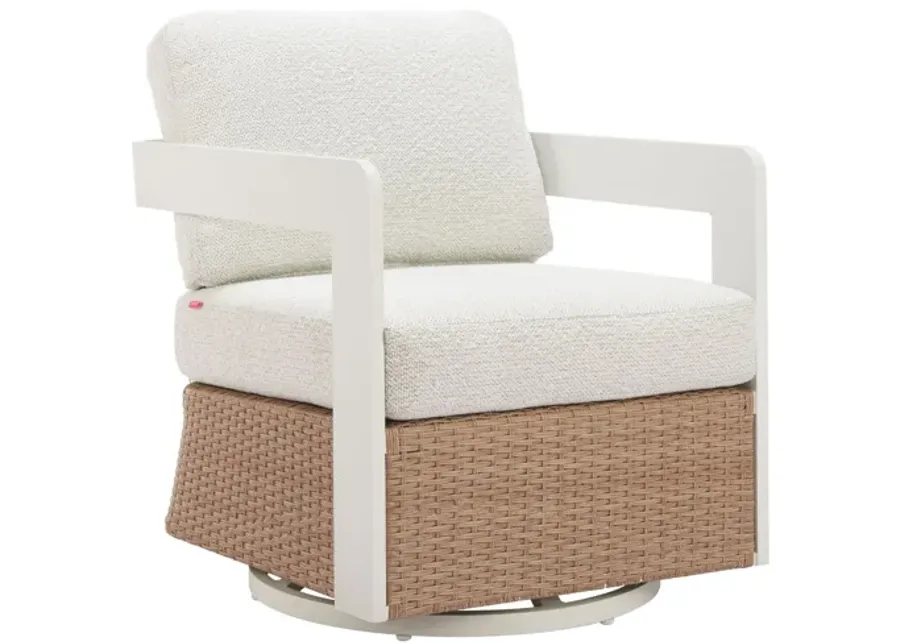 Gelo Swivel Chair White & Brown-25
