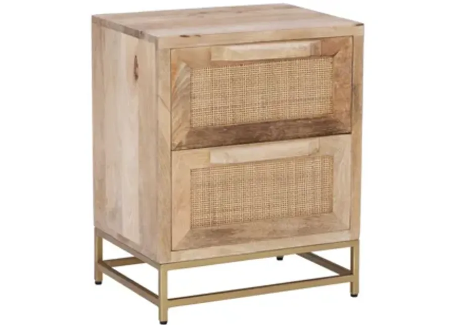 Raphael Cane Two Drawer Side Table-18