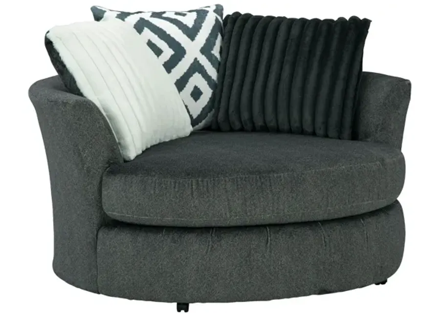 Chloe Gunmetal Swivel Chair-58