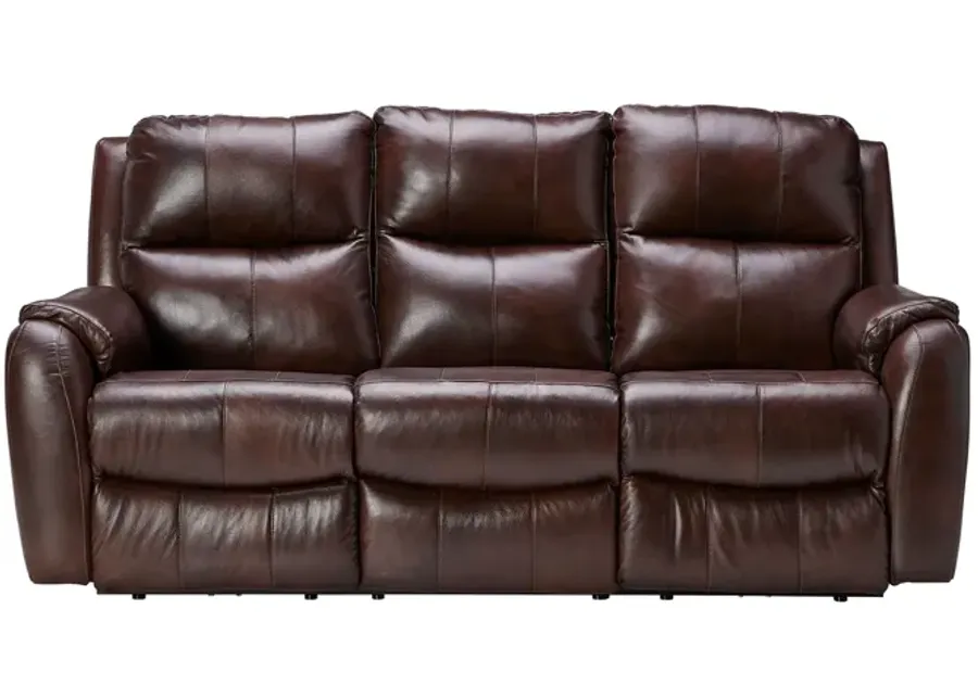 Zeus Chocolate Dual Power Leather Reclining Sofa by Southern Motion-84