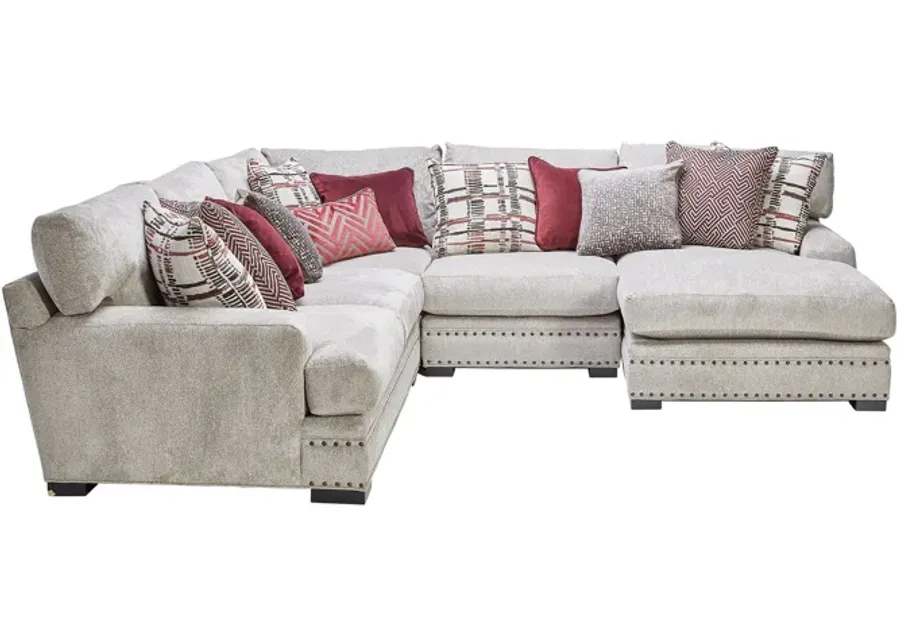 Bulova Linen 4-Piece Sectional with Right Arm Facing Chaise-125