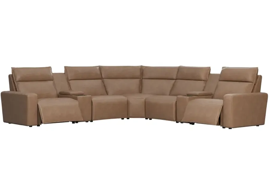 ModularTwo Brown 7-Piece Dual Power Reclining Sectional-135