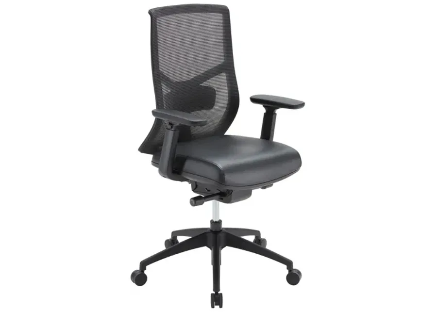 OfficeSource Starlight High Back Max Task Chair with Black Frame and Seat Slider-26
