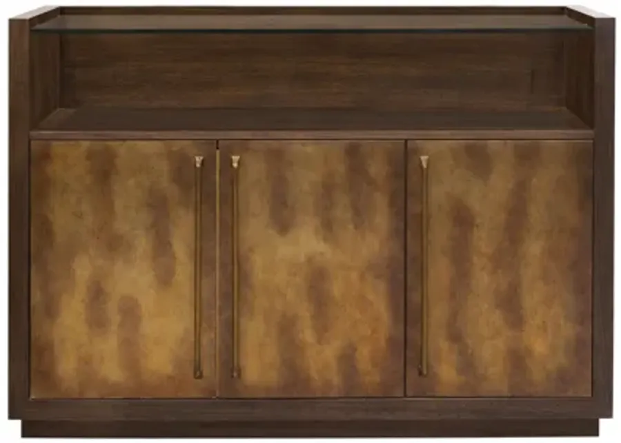3 Door Bar Cabinet with Glass Shelves-52