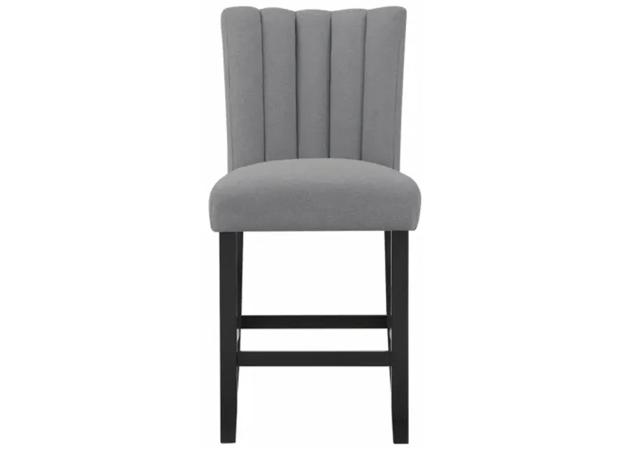 Global Furniture USA Set of Two Grey Upholstered Bar Stools - D8685BS-GRY-19