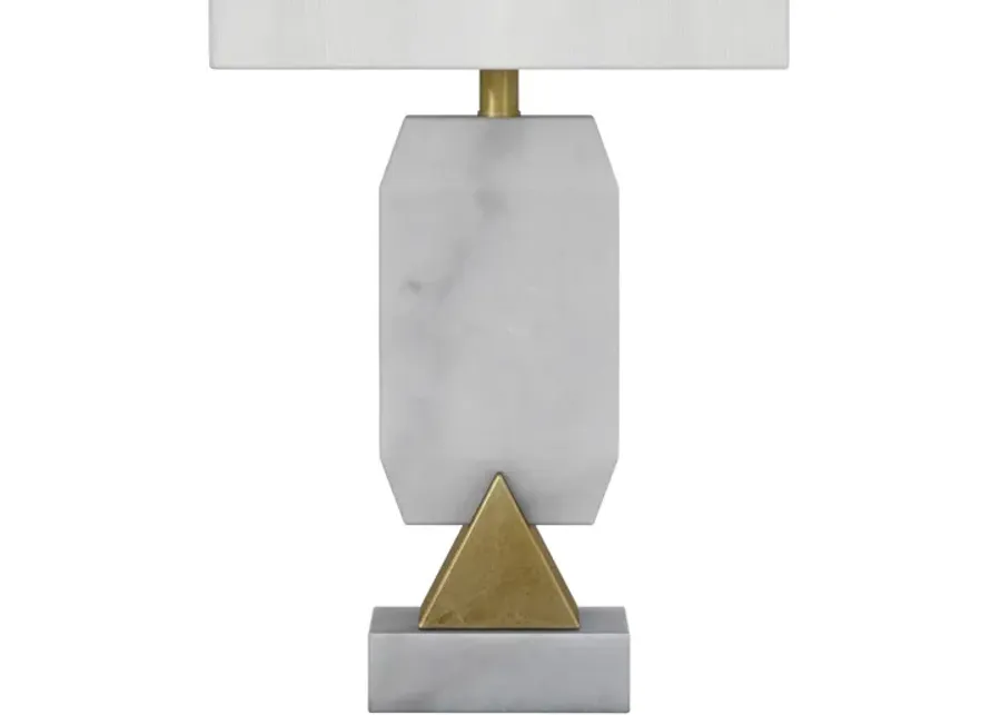 Elizabeth 27" White Marble & Gold Table Lamps (Set of 2)-6
