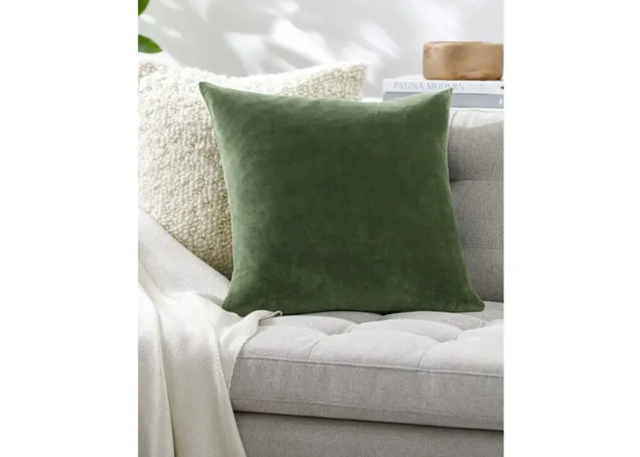 Green Velvet Toss Pillow 22" x 22"-22 1 74290-green-velvet-toss-pillow-22-x-22-22-1.webp