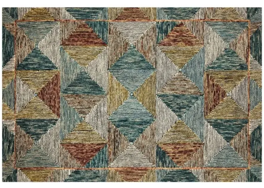 Lagoon Spice Wool 5x8 Area Rug by Loloi-60