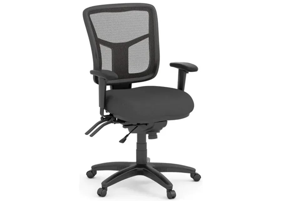 OfficeSource | CoolMesh | Multi Function, Mid Back Chair with Seat Slider and Black Frame-26