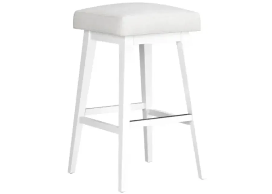 Backless White Seat with White Adjustable Swivel Base-17