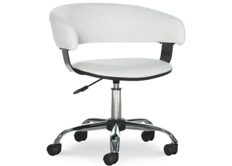 Devan White Pu Barrel Abs Office Chair-24