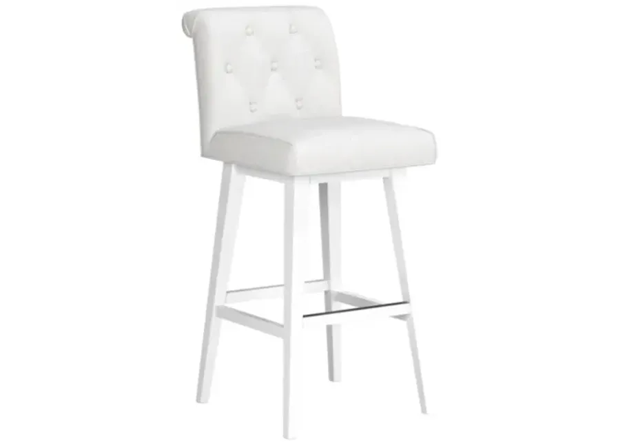 Tufted White Seat + White Adjustable Swivel Base-17