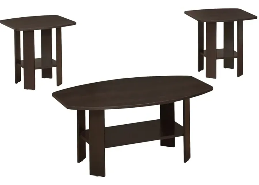 Monarch Specialties I 7924P - Three Piece Espresso Table Set-21
