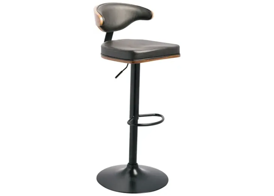 Bellatier Black Faux Leather Adjustable Swivel Barstool by Ashley-17