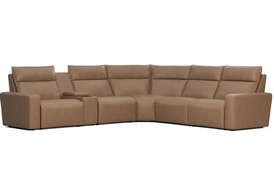 ModularTwo Brown 6-Piece Dual Power Reclining Sectional-123