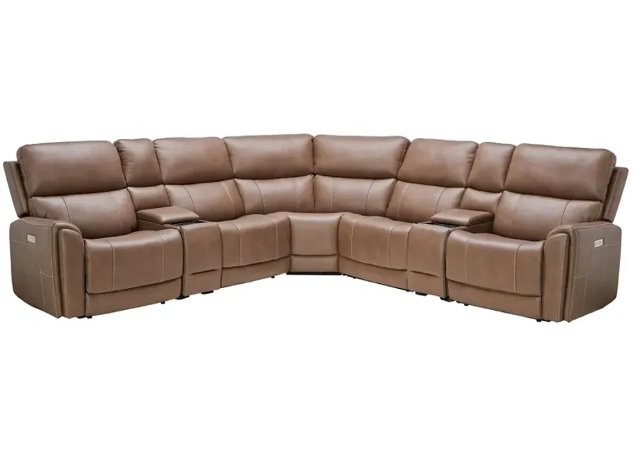Troy 7-Piece Triple Power Reclining Sectional with Three Recliners-125