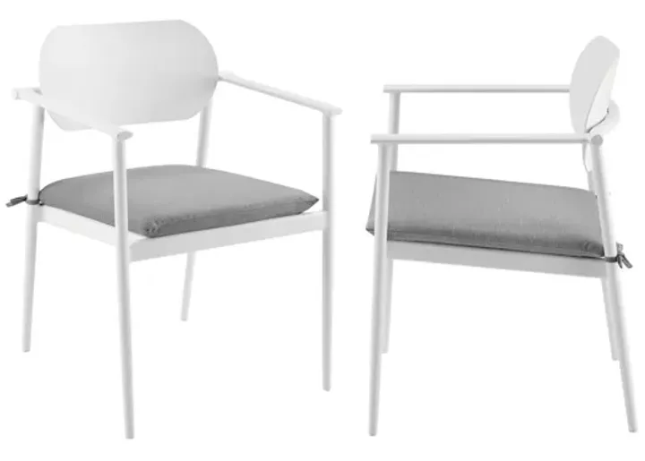 Aeris Stackable Outdoor Patio Aluminum Dining Armchair Set of 2-22