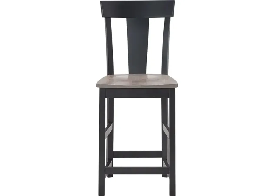 Anni Counter Stool in Driftwood Finish Seat & Onyx Frame by Gasco-18
