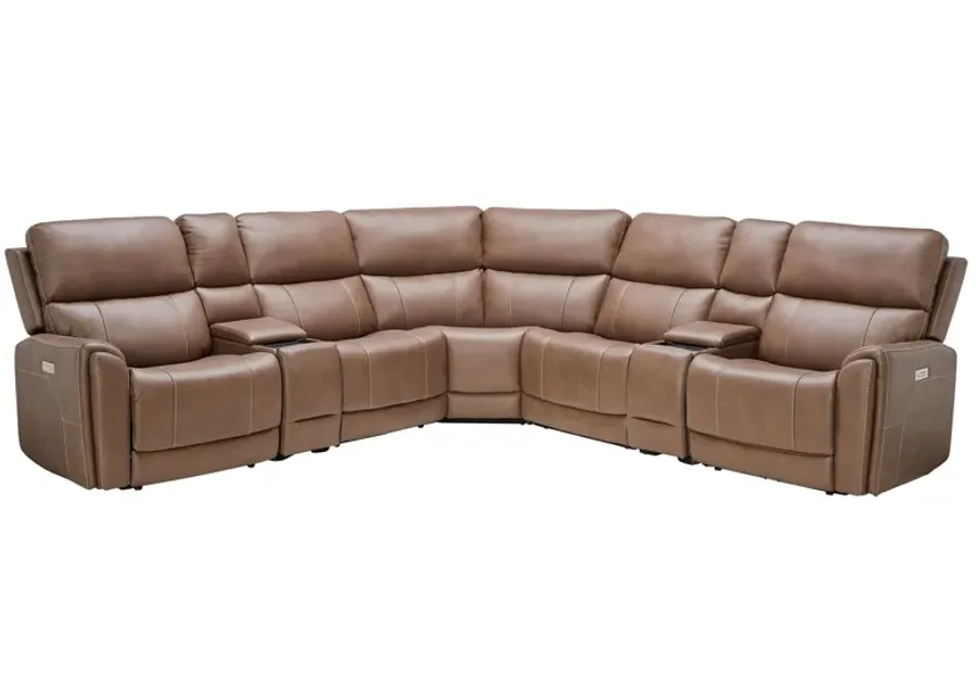 Troy 7-Piece Triple Power Reclining Sectional with Two Recliners-125