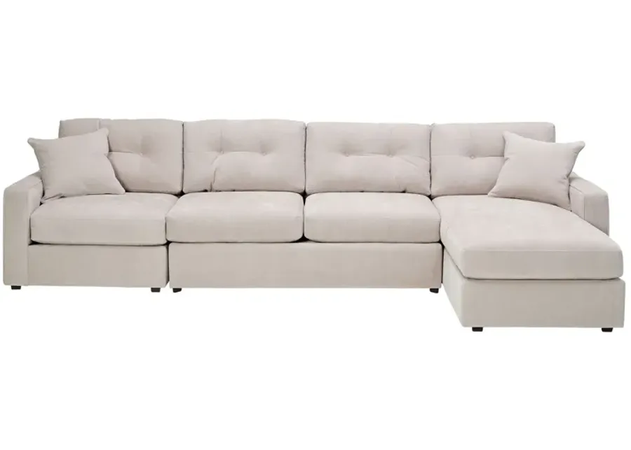 ModularOne Stone 3-Piece Sleeper Sofa with Right Arm Facing Chaise