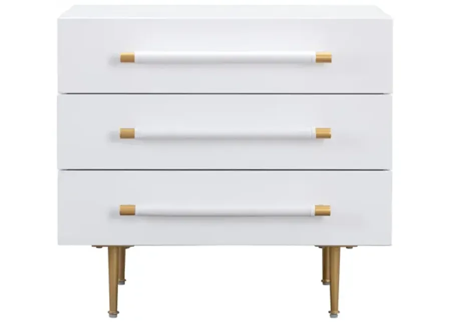 Trident White Nightstand-28