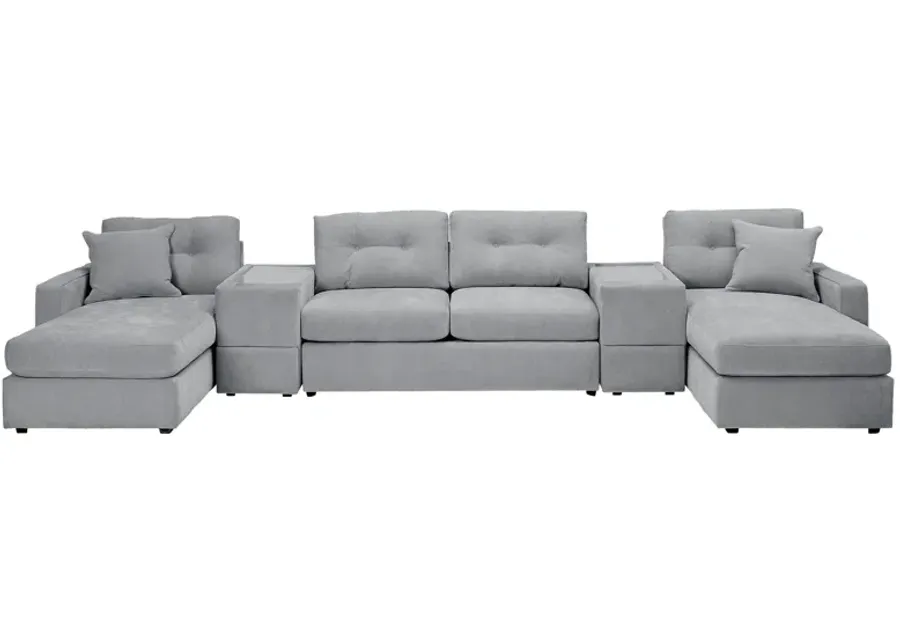 ModularOne Granite 5-Piece Sleeper Sectional with E-Console