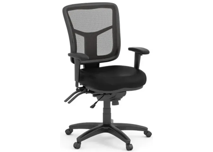 OfficeSource | CoolMesh | Multi Function, Mid Back Chair with Seat Slider and Black Frame-26