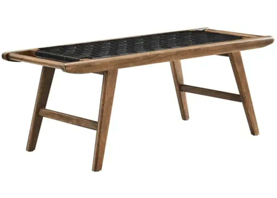 Saoirse 47" Faux Leather Wood Bench-47