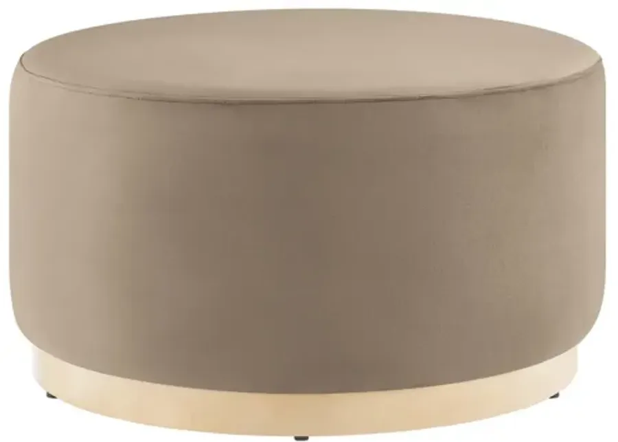 Tilden Large 29" Round Performance Velvet Upholstered Ottoman-29