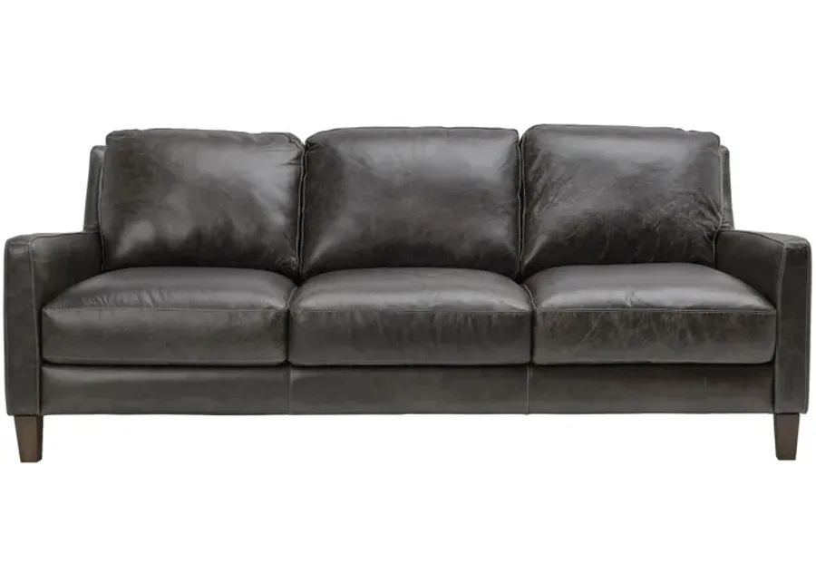 Waco Grey Leather Sofa-84