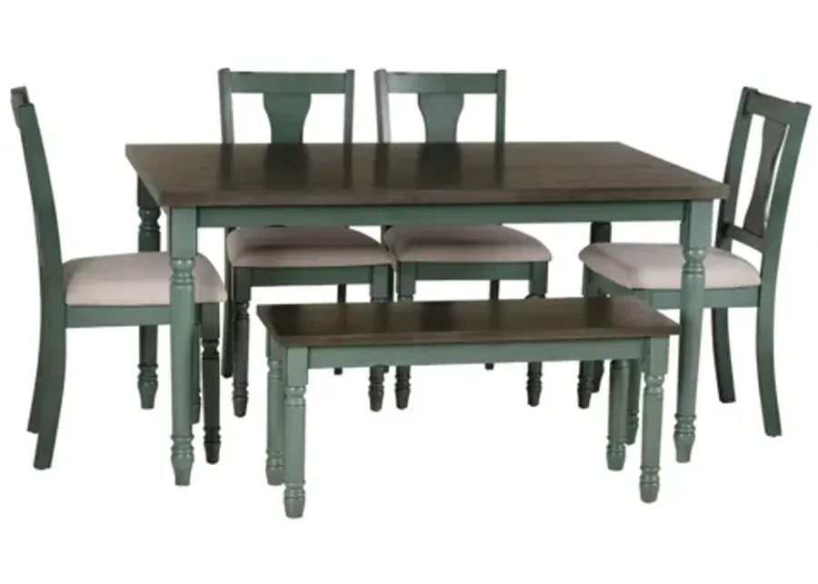 Willow Teal Dining Set 6Pc-59