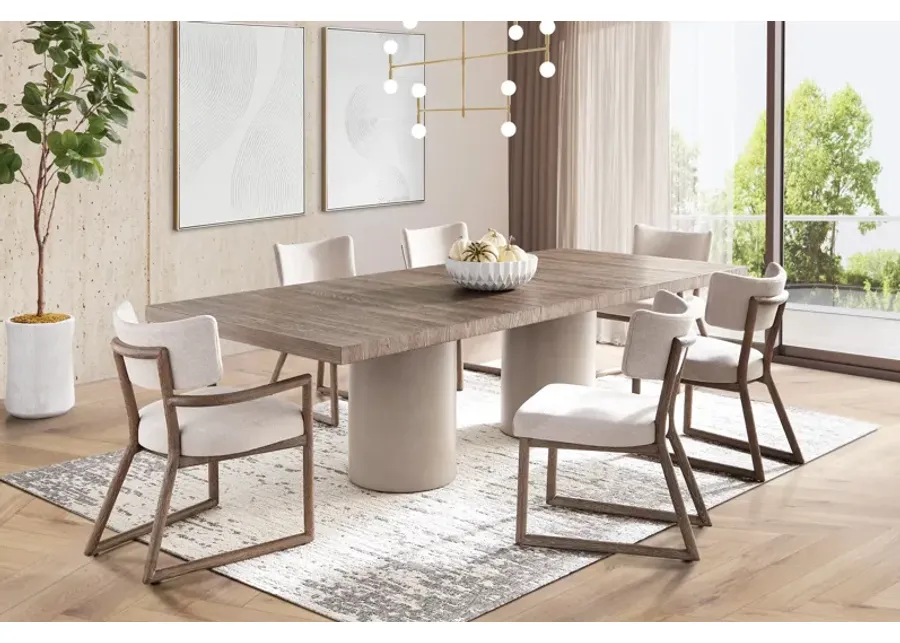 Casa Rectangular Table + 2 Arm Chairs + 4 Side Chairs