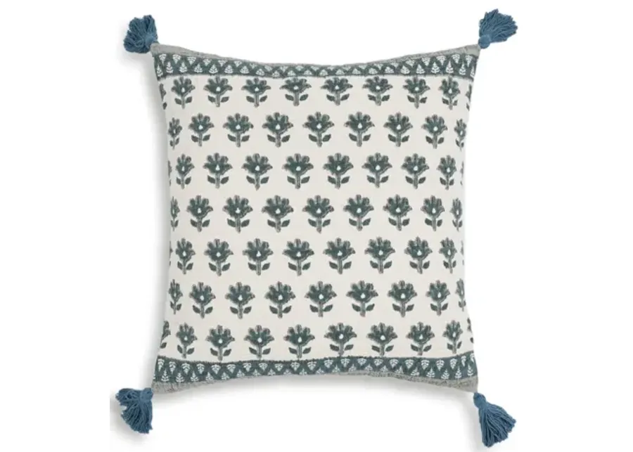 Blossom Printed Cotton Tassel 20 Inch Accent Cushion-20